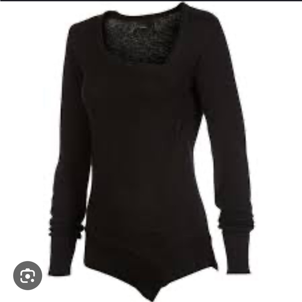 Prana Charcoal Knit Top Asymmetric Sweater